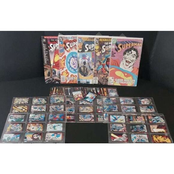 Superman Comic Collection & Death of Superman Trading Cards - Picture 1 of 11